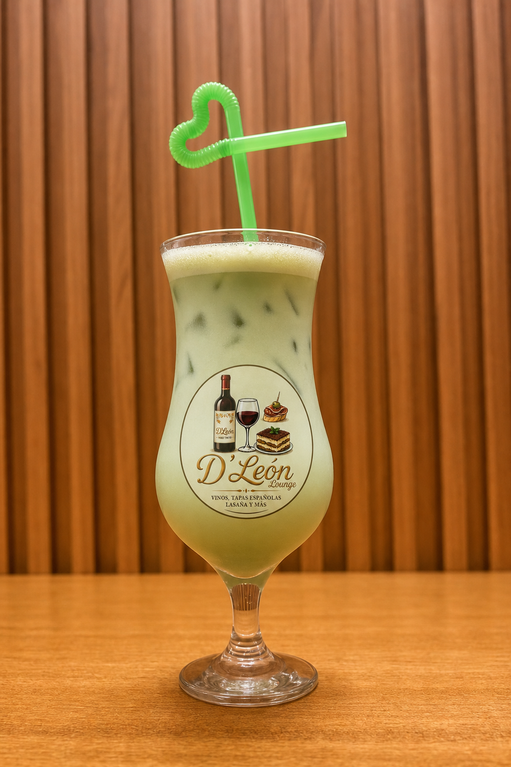 Matcha Fría en vaso con hielo