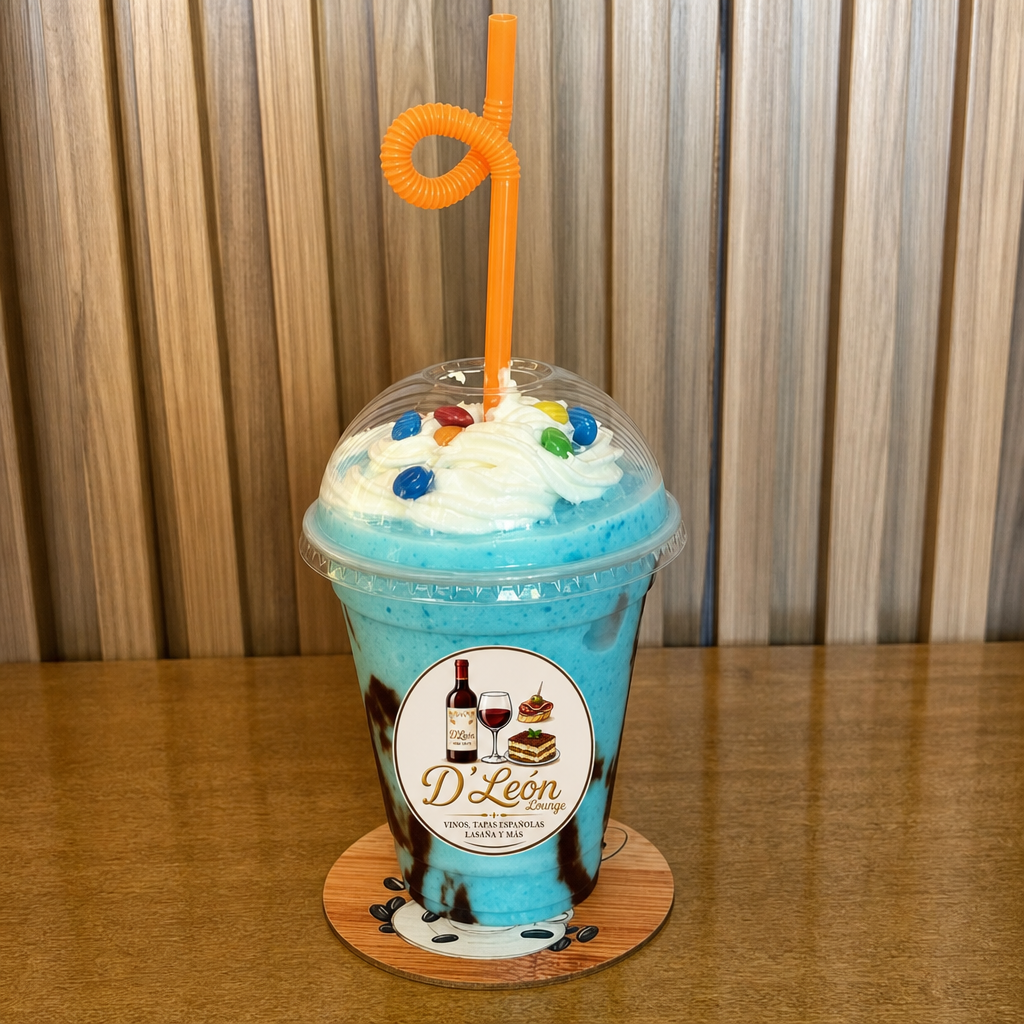 Smoothie Ocean Blue con crema y confites